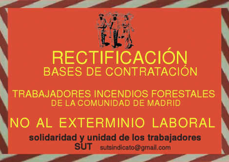 Pegatinas de la campaña reivindicativa de los trabajadores de incencios forestales de la Comunidad de Madrid